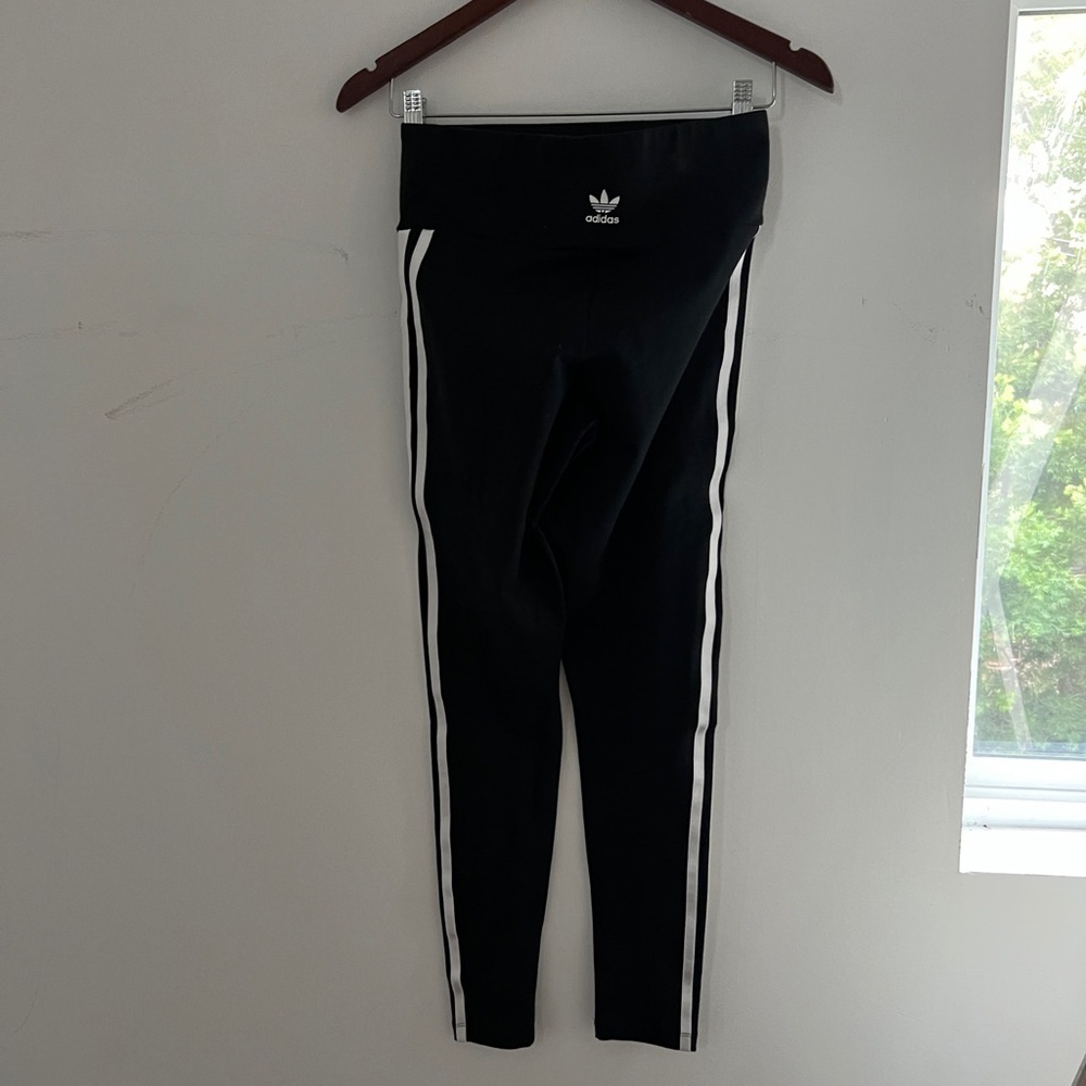 NWT adidas Black Leggings with White Stripes